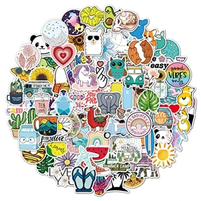 Image of VSCO Fresh Style Stickers, Lovely Waterproof Vinyl Graffiti Decals for Laptop Water Bottle Skateboard Bike Car Helmet Travel Luggage Guitar Phone Case Scrapbook Party [100PCS]