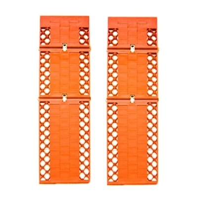 Image of Joowand Traction Aid Tracks Tyre Grip Aid, Recovery Tracks, Ladder for Mud Sand Snow, 2 Pack (Orange)