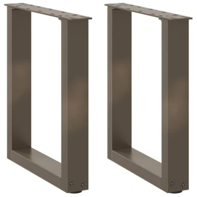 Image of vidaXL coffee table legs u shaped adjustable metal steel support furniture modern geometric design 38x(42 43) cm