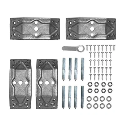Image of Table Corner Brackets Braces Heavy Duty 142mm Complete Set With Spanner