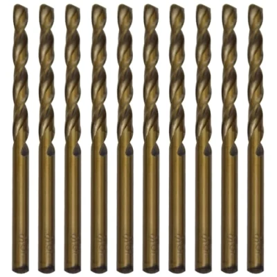 Image of CEEYSEE 10Pcs Drill Bits 4.5mm HSS Bit Straight Shank Twist Titanium Jobber Sets for Stainless Steel,Aluminum, Plastic and Wood (4.5mm/MHZT)