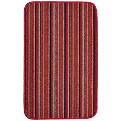 Image of Dandy by William Armes, Ios Stripe Indoor Washable Rug, Red, 150 x 100