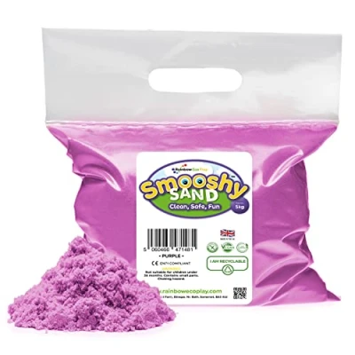 Image of Rainbow Eco Play Magic Sand Coloured for Kids Childrens Sensory Toys Natural Friendly Smooshy ASMR 5kg Purple
