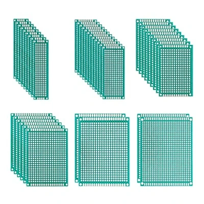 Image of BOJACK 6 Vaules 40 Pcs Double Sided PCB Board Prototype Kit for DIY Soldering with Sizes Compatible Arduino