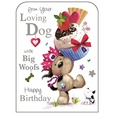 Image of Jonny Javelin from Your Loving Dog Big Woofs Happy Birthday Card