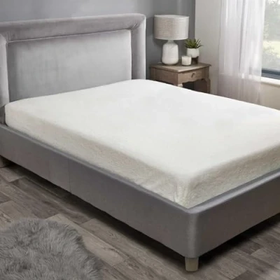 Image of Teddy Sherpa Fleece Fitted Sheet Bed Sheets Cosy Warm Cream Double