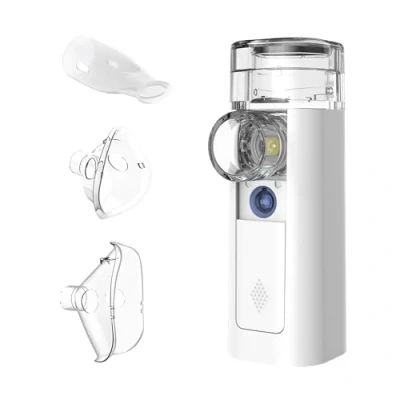 Image of Mini Air 360+ Portable Silent Inhaler Mesh Nebulizer for Adults &amp; Children Two mask Sizes and Mouthpiece Included Cough Cold Relief Rechargeable via Micro USB Distributed by OMRON