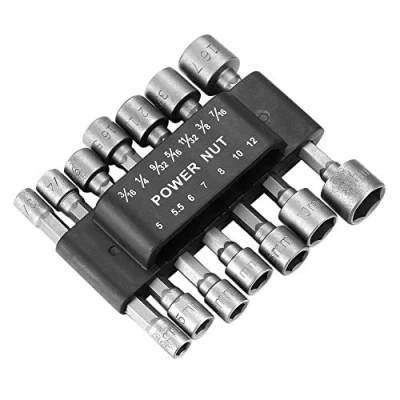 Image of 14 Pcs Socket Nut Driver Set, Hex Drill Bits Sets, Impact Adapter Metric for Hand Drill, Electric Screwdriver, Wrench