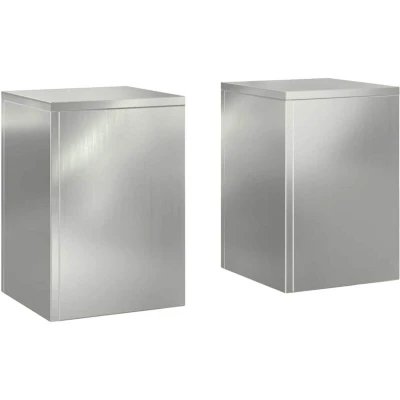 Image of vidaXL Outdoor Plant Stands Pillar 2 pcs 24x24x35 cm Galvanised Steel