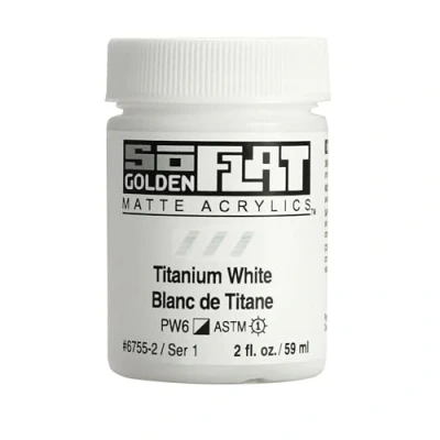 Image of Golden SoFlat Matte Acrylic Paint, 2oz jar, Titanium White (6755 2)