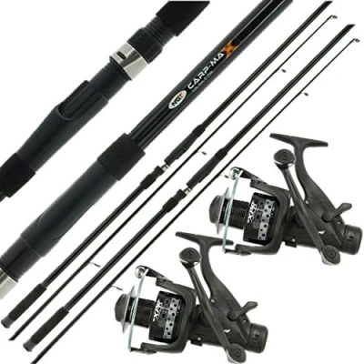 Image of 2 NGT CARP MAX 12FT 2PC COARSE FISHING ROD XPR 6000 REEL SET UP