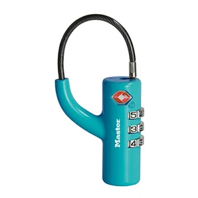 Image of Master Lock 4717EURDBLU Travel Combination Padlock TSA Certified, Blue, 8,1 x 1,8 cm
