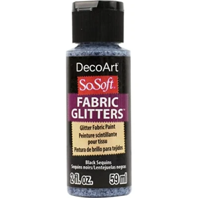 Image of Black Sequins Fabric Paint