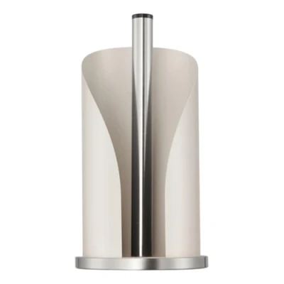 Image of WESCO Paper Roll Holder in Matte Sand Made of Stainless Steel and Coloured Painted Sheet Steel, Stable Base, for Standard Kitchen Rolls or 2 3 Toilet