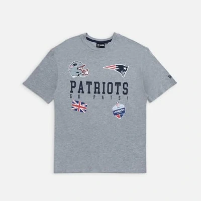 Image of New Era Unisex NFL Games Collegiate Oversized England Patriots HGR T Shirt, Grey Med, XL EU