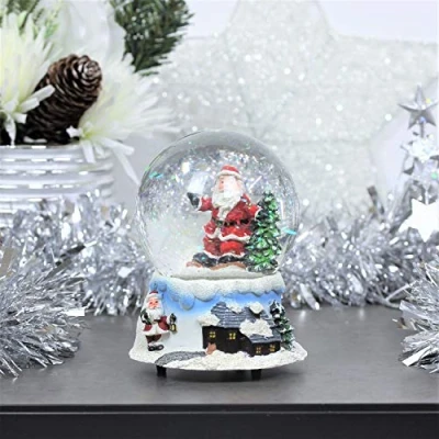 Image of Christmas Workshop Wind Up Musical Santa Snowglobe