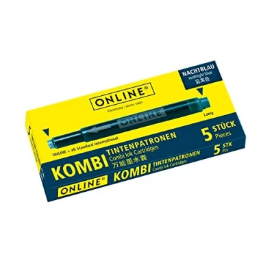 Image of Online 17056/12 Combination Ink, Midnight Blue, 1 Pack of 5, Nightblue, (5 cartridges)