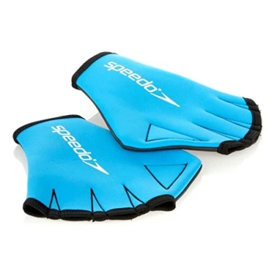 Image of Speedo Unisex Aqua Gloves Webbed Swimming Ressistance Training, Blue, S
