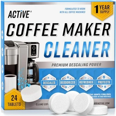 Image of Coffee Machine Cleaner Descaler Tablets 24 Count, Compatible With Nespresso, Tassimo, Melitta, Delonghi, Miele, Maker Pot Descaling &amp; Cleaning Tabs, Descale Drip Coffe And Espresso Machines