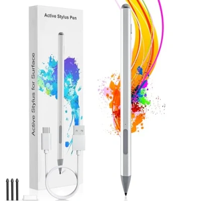 Image of Surface Pen Stylus for Microsoft Surface, Pro 11 11/10/9/8/X/7/7 plus/6/5/4/3, Book/Laptop/Go/Studio, Pencil, 30mins Charging, 4096 Sensitivity