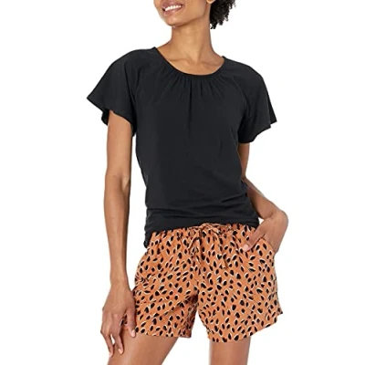 Image of Amazon Essentials Women&#039;s Classic Fit Cape Sleeve Open Crewneck T Shirt, Black, XXL