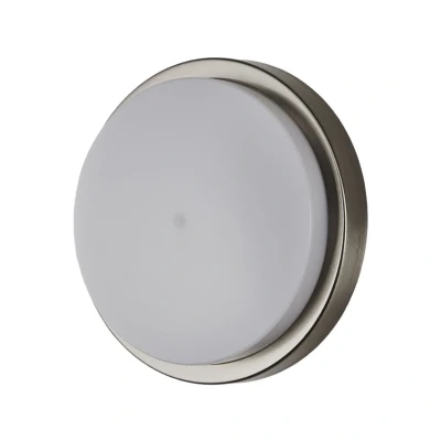 Image of Lindby Round outdoor wall light Fero, stainless steel
