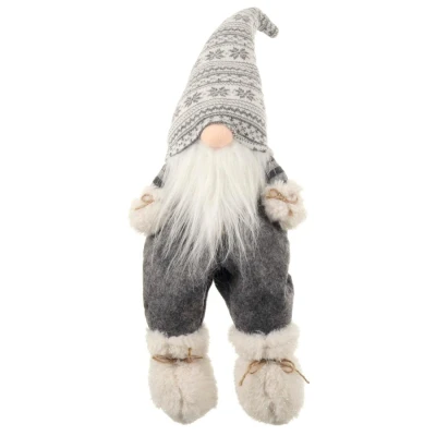 Image of Mr Crimbo Christmas Gonk Shelf Decoration Fabric Sitting Figure 55cm Grey
