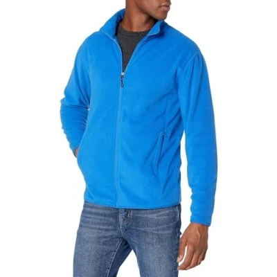 Image of Amazon Essentials Men&#039;s Full Zip Fleece Jacket (Available in Big &amp; Tall), Cobalt Blue, XL