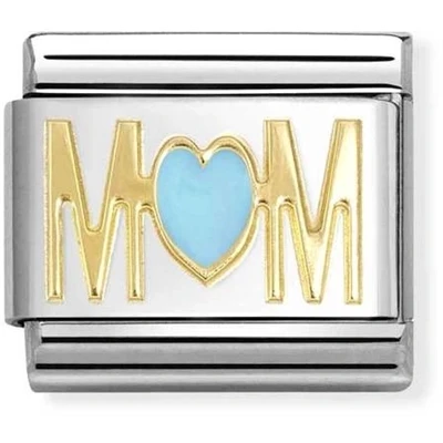 Image of Nomination Blue Heart Mum Charm