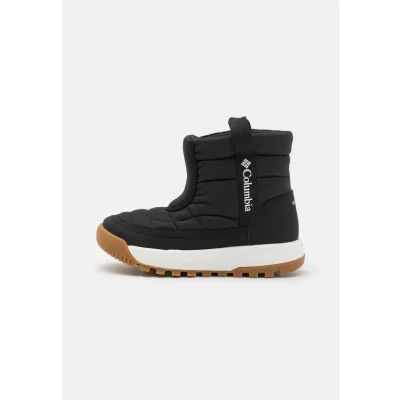 Image of Columbia Youth MID Unisex Winter boots for kids, Size: 3, Black/sea salt Imitation leather/ textile