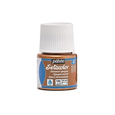 Image of Pebeo 295 047 Setacolor Opaque Fabric Paint 45 Milliliter Bottle, Shimmer Light Copper,Shimmer Copper