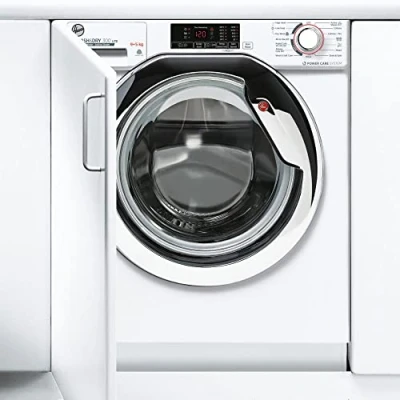 Image of Hoover H WASH/DRY HBDS595D1ACE/ 800 9+5kG 1400 Rpm Integrated Washer Dryer, 12 Programmes, 3 Drying Levels, White with Chrome door