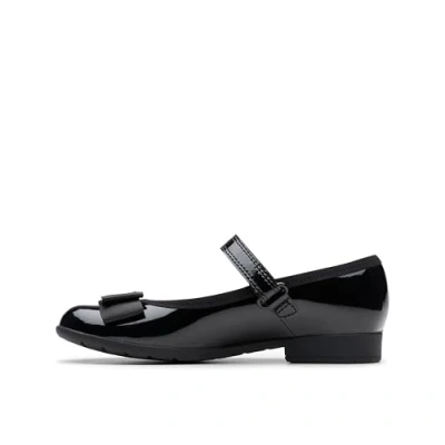 Image of Clarks Girl&#039;s Scala Tap K Ballet Flats, Black Pat Pat, 11 UK Child