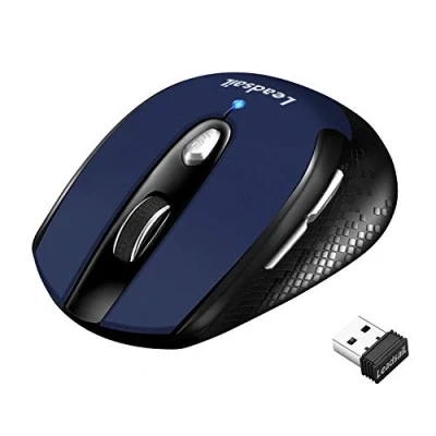 Image of Wireless Mouse for Laptop Silent Cordless USB Optical Computer Mouse, 6 Buttons, AA Battery Used,1600DPI with 3 Adjustable Levels Windows 10/8/7/XP/Mac/Macbook Pro/Air/HP/Acer