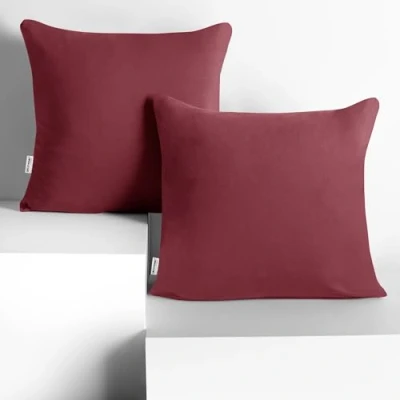 Image of DecoKing 2 x Pillowcases 50 cm Jersey Cotton Zip Dusky Pink Amber