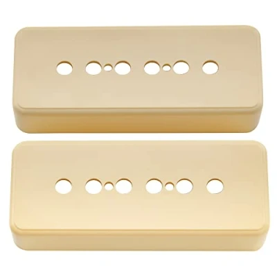 Image of Musiclily Pro Plastic 50mm P90 Soapbar Guitar Pickup Covers for Import LP SG Electric Guitar, Cream(Set of 2)