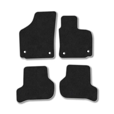 Image of Car Mats Compatible with Seat Leon (2005 2009) Tailored Fit Grey Carpet Floor Set Accessory Custom 4 Pieces Anti Slip Backing &amp; Binding Trim Edge