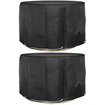 Image of vidaXL Garden Furniture Covers 2 pcs 6 Eyelets Ø125x75 cm Round