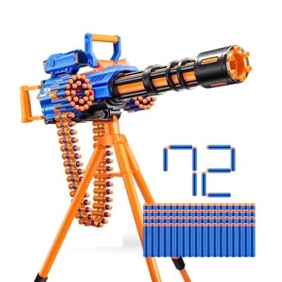 Image of XSHOT Insanity Motorized Rage Fire by ZURU with 72 Darts, Air Pocket Technology Darts and Dart Storage, Blasting Power, Auto Feeding Belt, Tripod Scope, Outdoor Toy