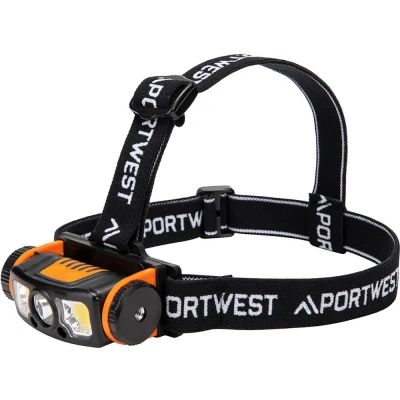 Image of Portwest LED motion sensor USB head light Black/Orange