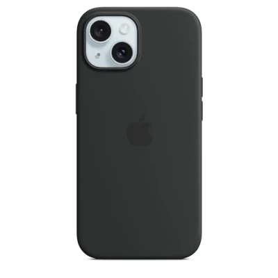 Image of APPLE iPhone 15 Silicone Case with MagSafe Black, Black