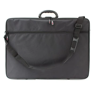 Image of Artway A2 Art Portfolio Case Storage Folder with Carry Handle/Shoulder Strap, Internal/External Pockets and Internal Securing Strap (No Rings) Black