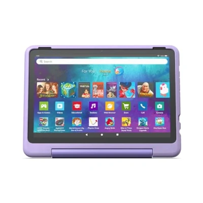 Image of Amazon Kid Friendly Case for Fire HD 10 tablet Only compatible with 13th generation (2023 release), ages 6+, Happy Day