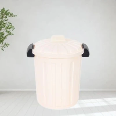 Image of Shop4allsorts Cream Clip Top Storage Bin 25L Medium Waste Paper Toy Pet Food Tub