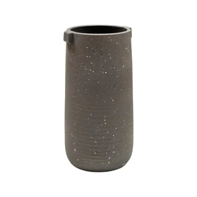 Image of Ivyline Aurora Terrazzo Handle Tall Vase in Slate Premium Quality Waterproof Indoor Houseplant Pot with Handles H30cm x D14cm