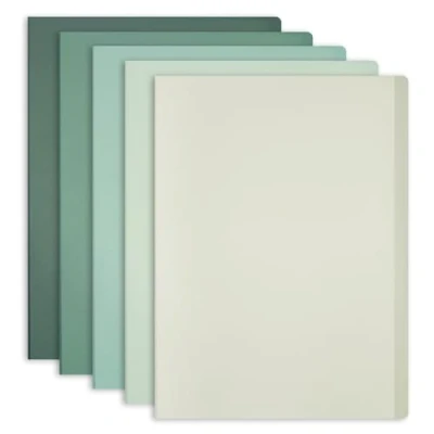 Image of 5 Pcs A4 Display Folders, Plastic Document Presentation Project Folder with Clear Sleeves, Stationery Supplies for School, Offices (5 Colors 40 Pockets)