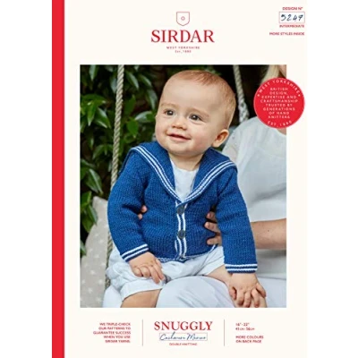 Image of Sirdar Snuggly Baby Cashmere Merino DK Knitting Pattern Booklet 5247 Sailor Cardigan