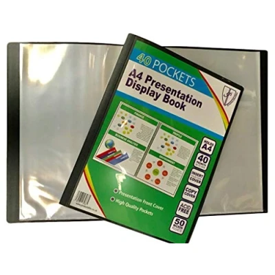 Image of A4 Black Display Book Folder 40 Pockets