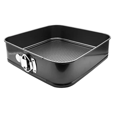 Image of Abcsea 1 Piece Square Springform Cake Tin, Pudding Pan, Tins for Baking Non Stick, Bake Tin Cake, Pans Cakes, PFOA free, Robust mm Carbon Steel, 26 cm