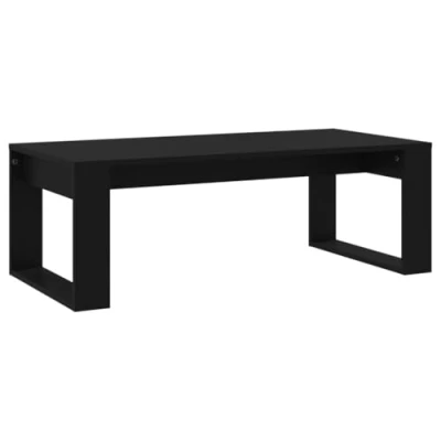 Image of vidaXL Black Coffee Table with Sleek Lines, Engineered Wood Construction, Ideal Living Room Furniture Robust Tabletop, Requires Assembly